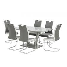 Get set for glass table at argos. Venice Grey Gloss Dining Table And 6 Chairs Forever Furniture