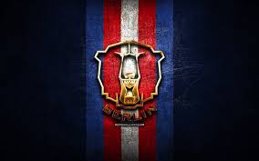 The arena is planned to be commissioned in march 2019. Download Wallpapers Eisbaren Berlin Golden Logo Del Blue Metal Background German Hockey Team Deutsche Eishockey Liga German Hockey League Eisbaren Berlin Logo Hockey For Desktop Free Pictures For Desktop Free