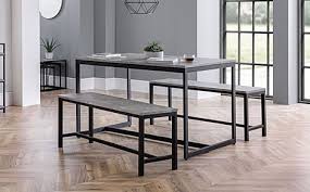 This chair is easy to clean, which is an important aspect when it comes to a business. Thorpe Metal And Concrete Industrial Dining Table And 2 Benches Furniture And Choice