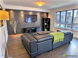 Vaste Condo 4 1 2 Haut De Gamme De Style Contemporain Construit 2011 1 200 Pieds Carres Magnifique Mur De Pie Home Living Room Designs Home Interior Design