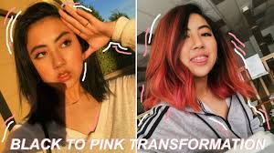 From black hair to pink belyage steps. Natural Black To Pink Hair Transformation Youtube