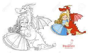petits calins princesse couleur dragon et image decrit pour le livre de coloriage sur fond blanc clip art libres droits vecteurs illustration 73972969 bonbons gratuit
