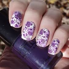Stunning Stamping Nail Art Ideas41 Purple Nail Art Nail Stamping Designs Stamping Nail Art