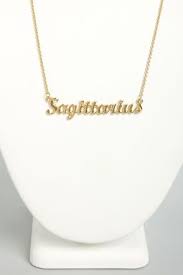 Zodiac Attack Gold Sagittarius Necklace Sagittarius Necklace Necklace Script Jewelry
