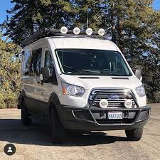 Sportsmobile 4x4 Ford Transit With Aluminess Front Light Bar And Roof Rack Photo Itsaboutbeingfree On Instagram Ford Transit Sportsmobile 4x4 Roof Rack