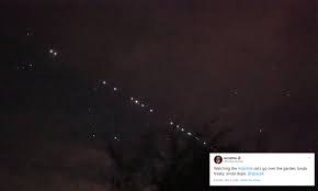Hundreds of satellites owned by musk's company, spacex, have been launched as part of starlink, a project to increase global internet coverage, but their presence is disrupting observations of the night sky. Magical Video Showing Train Of Lights Over The United States Identified As Elon Musk S Starlink Daily Mail Online
