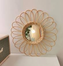 10 list list price $546.13 $ 546. Rattan Wall Mirror Sun Flower Mirror Handmade Woven Mirror Etsy Flower Mirror Rattan Mirror Wicker Mirror