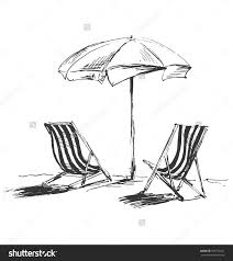 Beach Chair Clipart Black And White Hand Sketch With Beach Chairs And Parasols Coisas Para Desenhar Esboco Da Mao De Praia