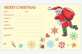 Gift card template free download. Santa With Gift Bag Gift Certificate Template Gift Card Transparent Png 800x468 Free Download On Nicepng