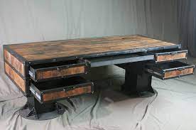 Antique large 2 piece wood post office desk cubbies 1900's. Amazon Com Vintage Industrial Wooden Desk With Drawers Reclaimed Wood Desk Urban Style Desk Industrial Office Furniture Desk With Storage Handmade