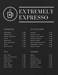 Black And Blue Drink Menu Black Textured Simple Coffee Drink Menu Coffee Shop Menu Cafe Menu Design Coffee Menu Design