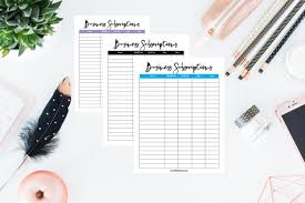 Business Subscription Worksheet Keep Up With Business Etsy In 2020 Subscription Business Social Media Marketing Tools Business Printables