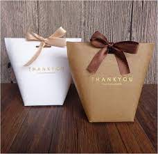 Size S 20x Kraft 350gsm Paper Cardboard Thank You Gift Bag Etsy In 2021 Handmade Packaging Candy Bags Wedding Gift Box Packaging