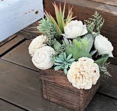 Succulent Arrangement Centerpiece Wood Box Home Decor Wood Vase Sola Flowers House Succulent Centerpieces Rustic Wedding Centerpieces Flower Arrangements