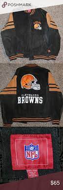 Nfl Cleveland Browns Vintage Suede Leather Jacket Vintage Suede Fashion Cleveland Browns