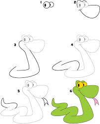 A striking snake drawing can charm or intimidate. How To Draw A Snake Kid Scoop