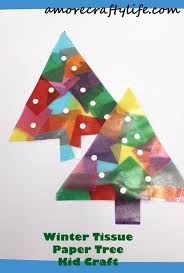 Winter Tissue Paper Christmas Tree Kid Craft Christmas Kid Craft Arts And Crafts Activiti Christmas Tree Art Arts And Crafts For Kids Christmas Tree Crafts