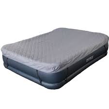 Intex Deluxe Queen Raised Pillow Air Mattress With Built In Pump Quilted Cover Walmart Com Mattress Air Mattress Quilt Cover