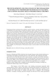 Maybe you would like to learn more about one of these? Pdf The Developments And Challenges Of The Integration Of Interactive Whiteboard Technology In Teaching And Learning Reading Skills For Preschool Children