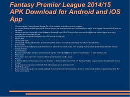 Livescores, detailed stats for every epl game with news, video highlights & more. Fantasy Premier League Apk Download