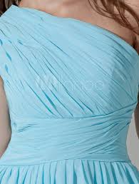 Robe de demoiselle d'honneur dubai avec manches. Robe Demoiselle D Honneur Bleue Ciel Claire A Une Epaule Milanoo Com