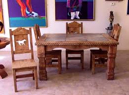 Our western dining room table design is based on the mission style, but with a more ornate curved base. Ranch Dining Table Western Style Furniture And Decor Pint Sets Rustic Dining Table Set Oak Dining Sets Dining Room Furniture Sets