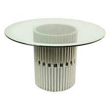 Our italian dining tables are custom made to order in italy from the highest quality, rare timber veneers, marble, leather and glass table tops with beautifully designed dining chairs to match, available in a range of fabrications or italian leather upholstery options. Italian Round Dining Table In Chrome Glass 120124