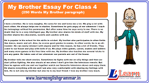 He is a very hardworking and determined man. Essay On My Brother With Importance In English Learnenglishgrammar In