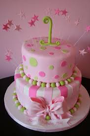 First Birthday Happy Cake Images For Girls Pink And Green 1st Birthday Cake Nj Custom Cakes Baby Birthday Cakes New Birthday Cake Birthday Cake Girls