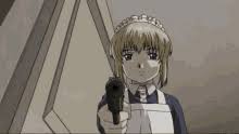 After the bankruptcy of radix ace entertainment in 2006, much of the staff wanted to continue pursuing jobs in the anime business, and after the founding of seven, many of the radix employees were enrolled into the company. Anime Girl With A Gun Gifs Tenor