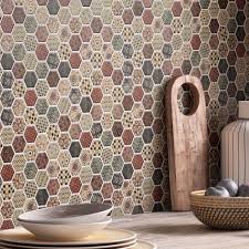 Une Credence Originale Et Hexagonale Credence Cuisine Mosaique Cuisine Credence