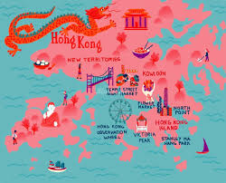 City Map Of Hong Kong Illustrated Map Map Hong Kong Map