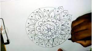 How To Draw Rangoli Designs Step By Step Easy Rangoli Design Alpana D Rangoli Designs Simple Rangoli Easy Rangoli Designs