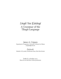 Latest shrax news from our partners. Lingit Yoo X Ê¼atangi A Grammar Of The Tlingit Language