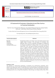 Saving starts with this app. Pdf A Framework Of Customer S Intention To Use Uber Service In Tourism Destination