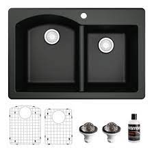 Find kitchen blanco sink in canada | visit kijiji classifieds to buy, sell, or trade almost anything! Karran Usa Qt 610 Drop In Quartz Composite 33 Inch 60 40 Double Bowl Kitchen Sink Kit In Brown