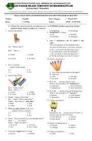 Soal Uts Bahasa Inggris Kelas 5
