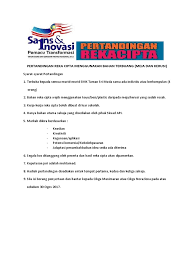 2 membuat atau mengadakan sesuatu dengan kekuatan. Pertandingan Reka Cipta Menggunakan Bahan Terbuang