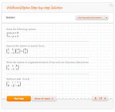 Use cramer's rule to solve 2x+3y−z=1 +y−3z=11 3x−2y+5z=21. Solving Systems Of Linear Equations One Step At A Time Wolfram Alpha Blog