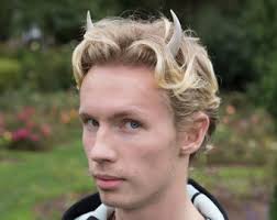 Bright Green Swirl Curly Devil Horns Costume Accessory