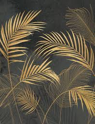 Golden Palm Leaves Wall Mural Wall Painting Decor Wall Paint Designs Mural Wall Art