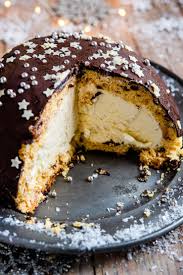 It is thought to have originated in italy in the 1600s and to have been made popular through the the simplest ice cream recipes are based on cream, sugar and crushed or puréed fruit. Panettone Bombe Christmas Ice Cream Cake Inside The Rustic Kitchen
