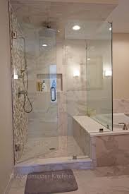 This Transitional Bathroom Design Incorporates Contemporary Elements With Natural Features Such Shower Tile Bathroom Design Small Transitional Bathroom Design