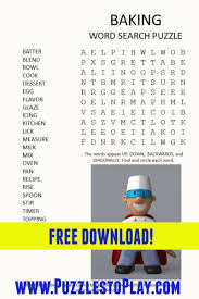 Baking Word Search Puzzle Puzzle Books Word Search Puzzle Printable Puzzles