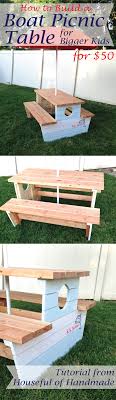 How To Build A Nautical Picnic Table For Bigger Kids Diy Outdoor Furniture Plans Kids Picnic Table Kids Picnic