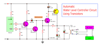 This circuit will off the pump when tank is full and you set up the water level where you want to on the pump again continue. Automatic Water Level Controller 2 Circuits Choice Eleccircuit Com