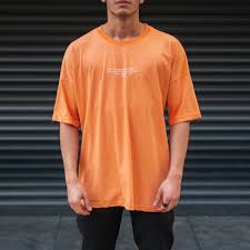Discover more posts about orange t shirt. Men S Oversize T Shirt Round Neck Text Printed Orange