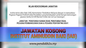 1,930 likes · 51 talking about this. Jawatan Kosong Di Institut Aminuddin Baki 2016 Pendidik2u