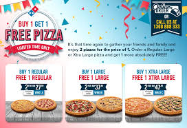 Find domino's pizza malaysia outlets location near your house here. Domino S Pizza Buy 1 Free 1
