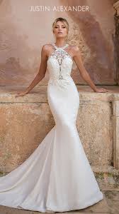 Style 88043 Beaded Illusion Lace Jewel Neck Gown Fitted Wedding Dress Trendy Wedding Dresses Fit And Flare Wedding Dress